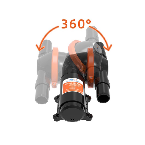 Grey Waste Pump 19Lpm 12V 19/25/38Mm Hose