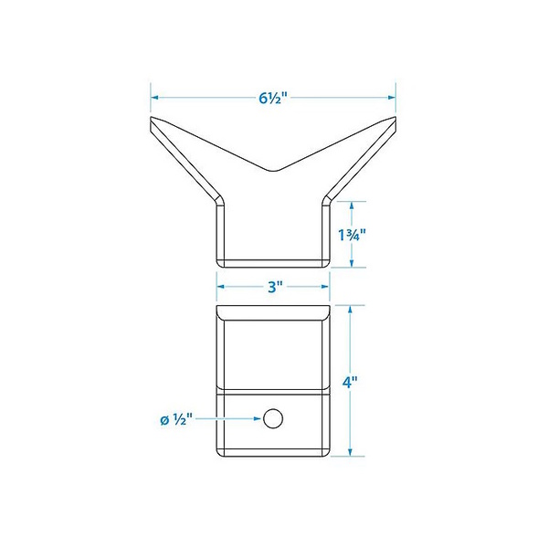 Synthetic Rubber Trailer Bow Stop/Snub V Block Swivel Bolt Mt 75Mm