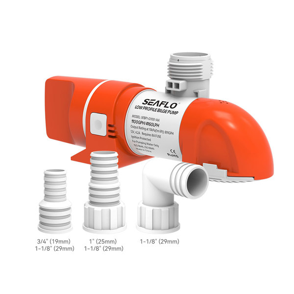 12V 1100Gph Lo Pickup Electronic Sensing Bilge Pump (19-28Mm Hose)