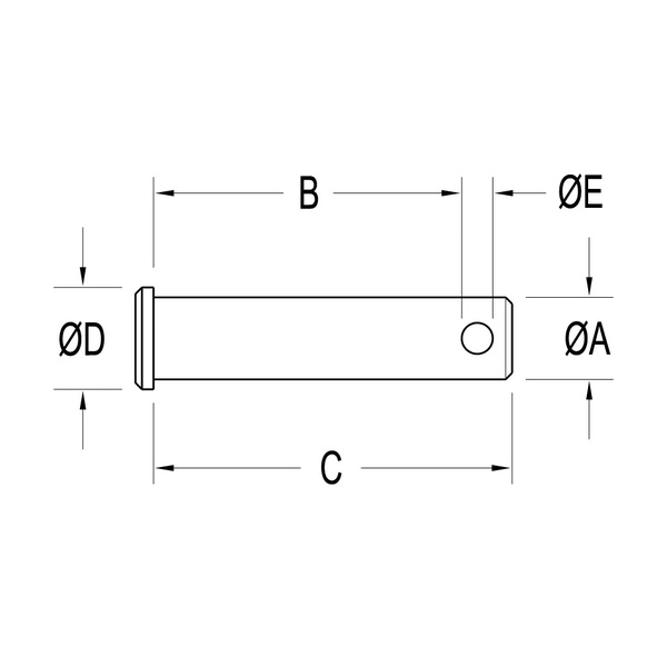 Clevis Pin Stainless Steel 12.7Mm X 31.9Mm