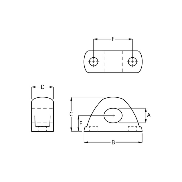 Ropeglide Fairlead Single/ Black 16Mm