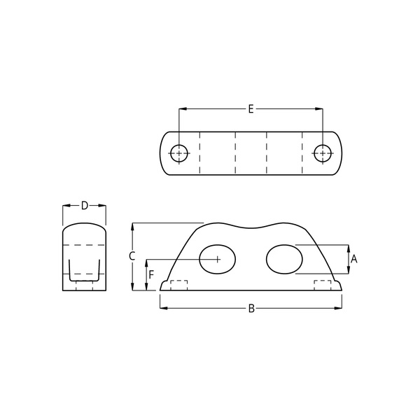 Ropeglide Fairlead Double/ Black 12Mm