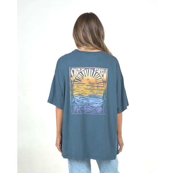 Womens Posted B.F Tee-Midnight Navy