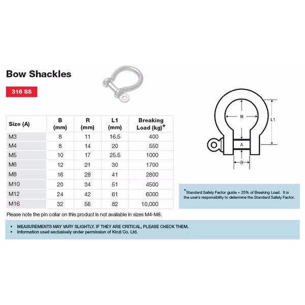 Bow Shackle Ss316