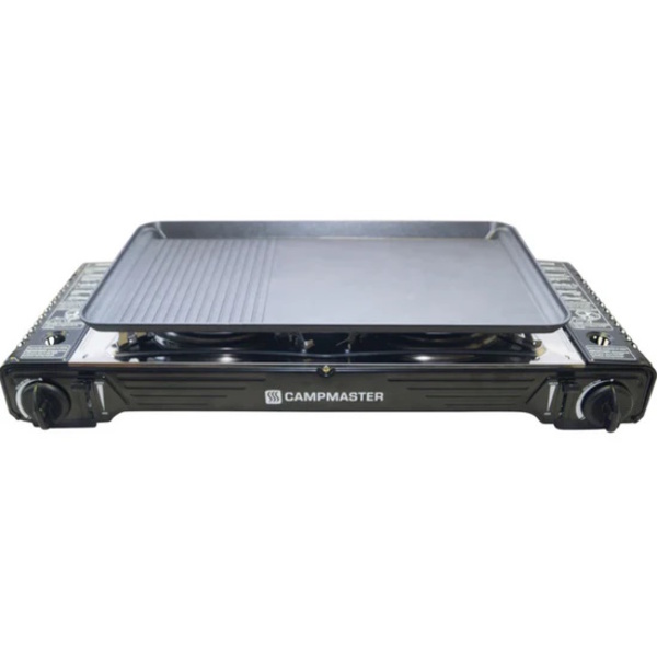 Double Burner Butane Stove With Hotplate