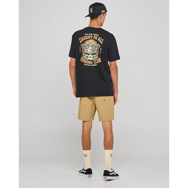 Caught Fk All Skull  Ss Tee-Black