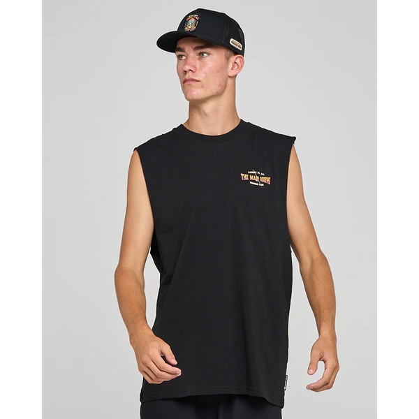 Caught Fk All Skull  Muscle-Black