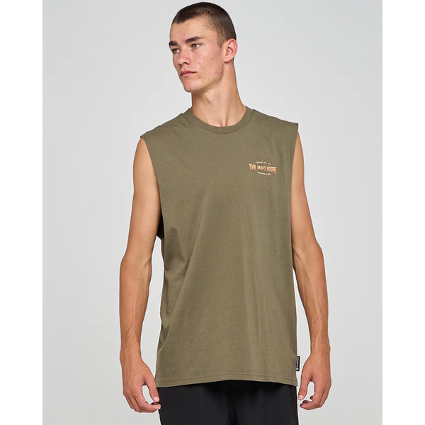 Caught Fk All Skull  Muscle-Olive