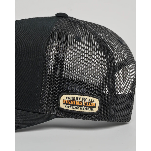 Caught Fk All Skull  Twill Trucker-Black