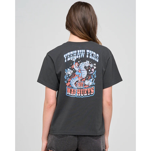Yee Haw Seahorse  Womens Ss Tee-Vintage Black