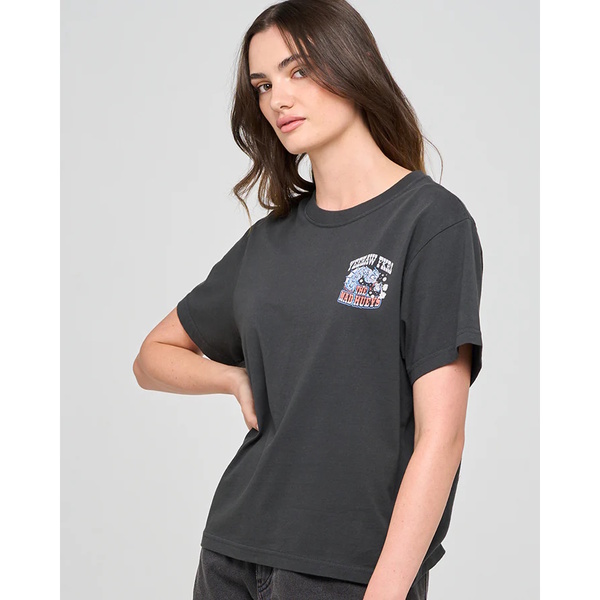 Yee Haw Seahorse  Womens Ss Tee-Vintage Black