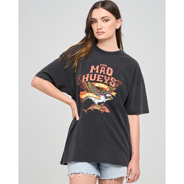 Birds Of Prey  Womens Oversized Tee-Washed Black