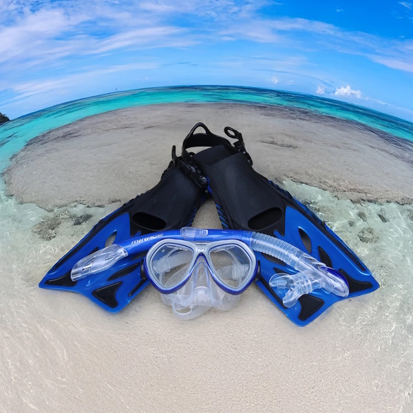 Crystal Junior Mask, Snorkel & Fin Set - Blue