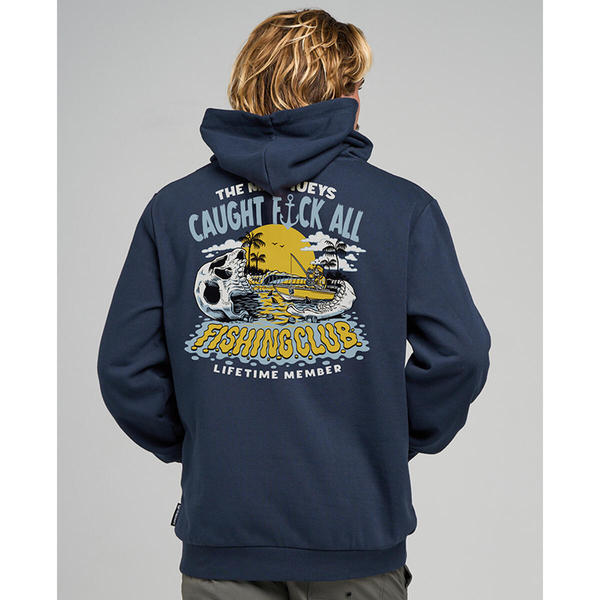 Caught Fk All Jaw Fishing Pullover Navy