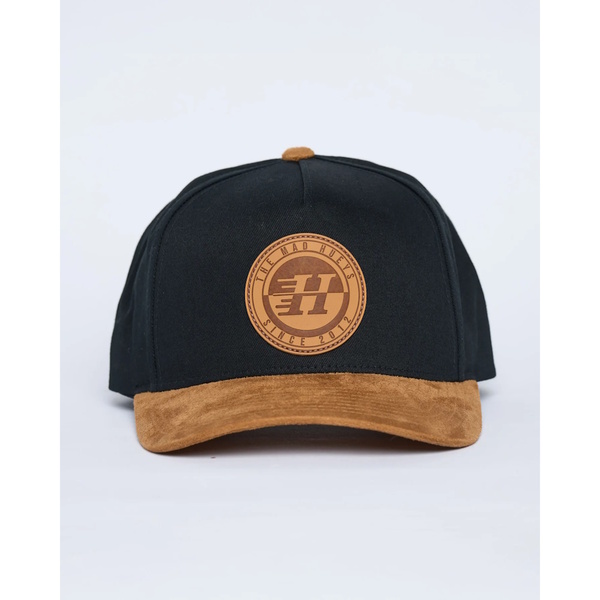 Suede Hueys Twill Snapback Black
