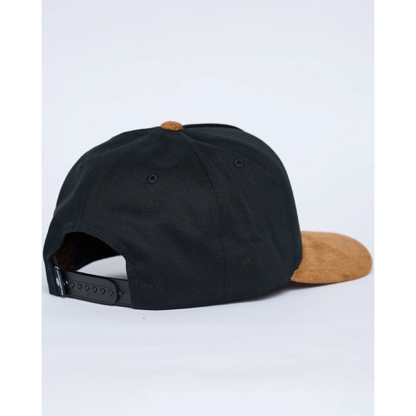 Suede Hueys Twill Snapback Black
