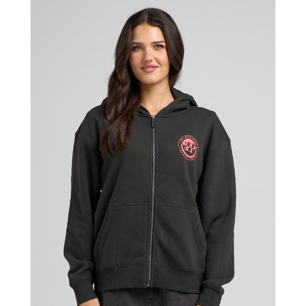 H Series Split Womens Hooded Zip Vintage Black