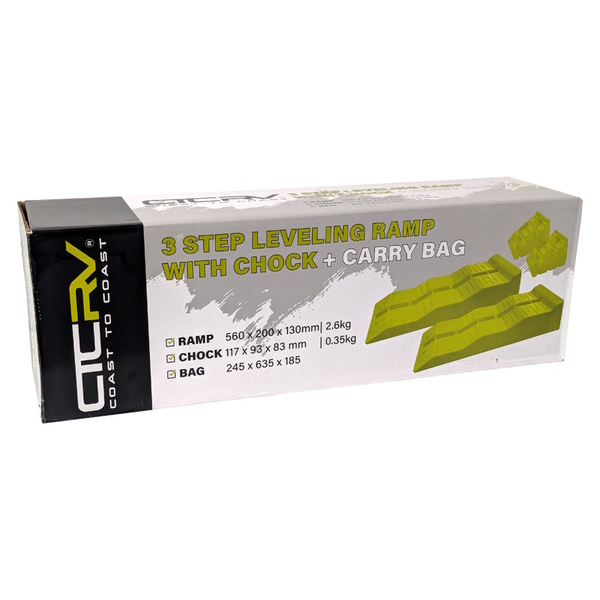 3-Step Levelling Ramp With Chock & Bag Pair