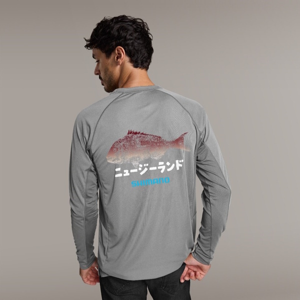 Hoodie Gyotaku Snapper Grey