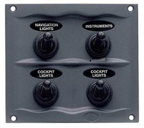 900-4WP 12v 4-Switch Grey Waterproof Marine Switch Panel