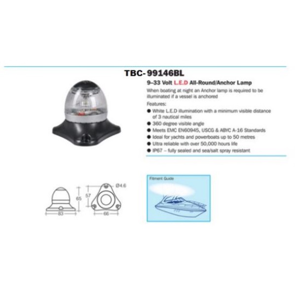 9-33V 3Nm Led All Round / Anchor Lamp