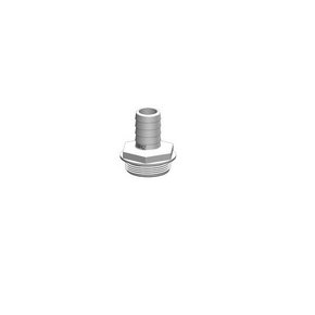 White Valve HoseTail 25mm Tail / 38mm Male Thread