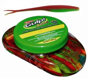 Gulp Alive Bucket Jerk Shad Softbaits-5" Nuclear Chicken