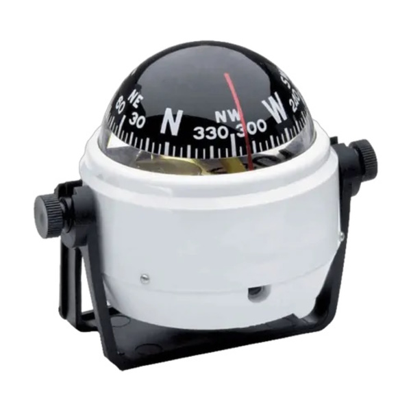 150 series White Bracket Mount Trailer Boat Compass (50mm Card)