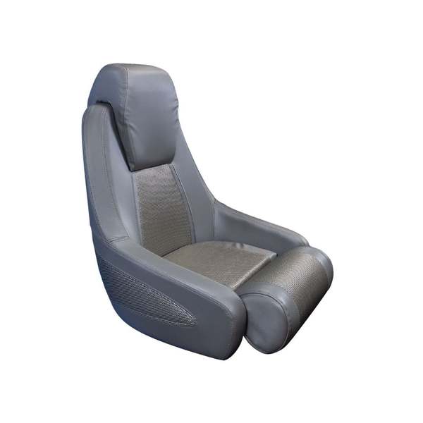 Jea Pro Hi Back Deluxe Helm Seat W/Flip Up Bolster Grey/Silver 