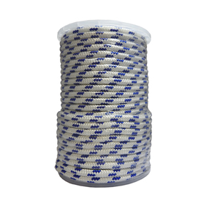 Precut 10mm x 50m Classic Yacht Racing Braid - White w/Blue Fleck