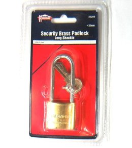 Long Shank 32mm Brass Padlock