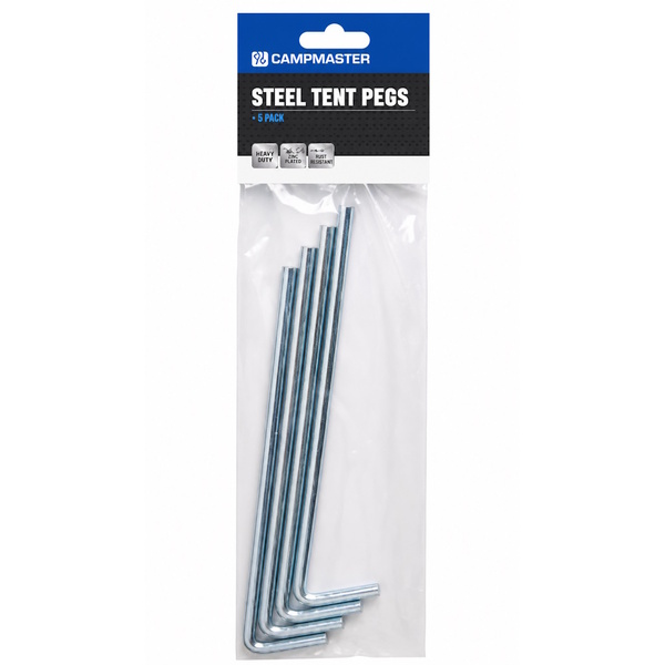 8 X 225Mm Zinc Plated Tent Pegs Pkt-4 