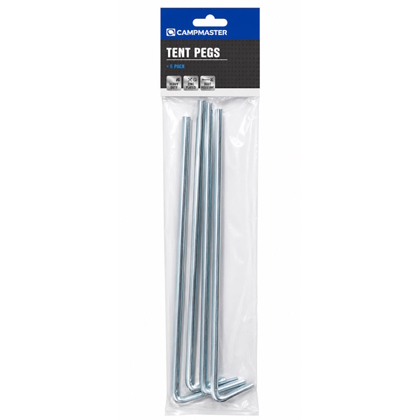 9 X 375Mm  Zinc Plated  Tent Pegs Pkt-4
