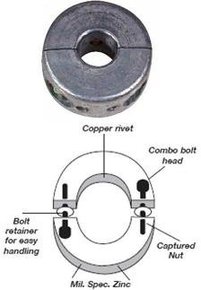 Zinc Shaft Anode (square rounded) 25.4mm (1")