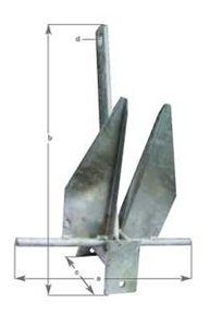 22S Danforth Anchor 12kg - Boats to 12m (approx)