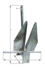 Danforth Style Anchor 12kg 27S Boats (to 11m approx) 