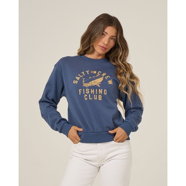 Fishing Club Crew Fleece - Vintage Indigo