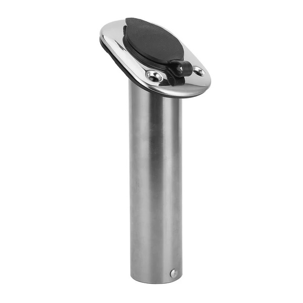 H/Duty Welded/Cast Ss Rod Holder Flush Mt Angled W/Cap (Perko)