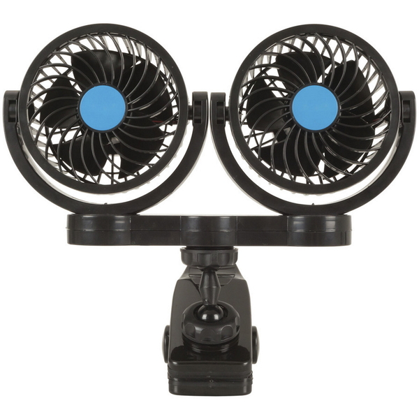 12V Dual 4" Fans With Clamp Mount