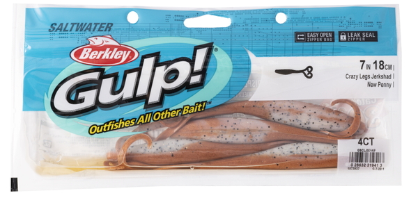 Gulp Crazy Legs Softbaits 7" New Penny - 4Pk