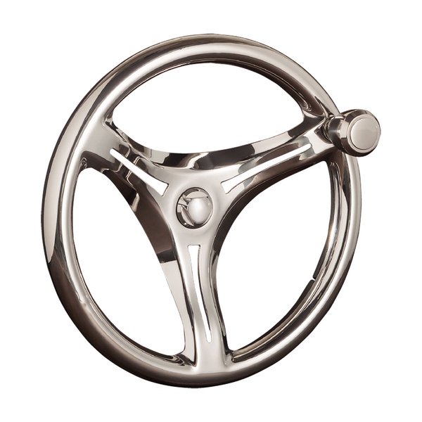 3-Spoke Rocolo Stainless Steering Wheel W/Knob 13.7" (350Mm) 