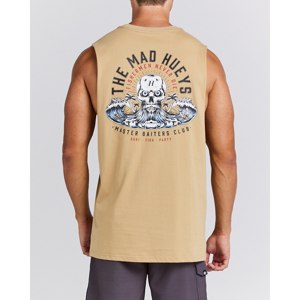 Fishermen Never Die Short Sleeve Muscle T-Shirt - Tan