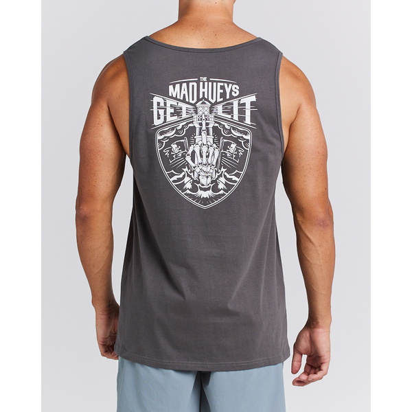Get Lit Tank Singlet - Charcoal