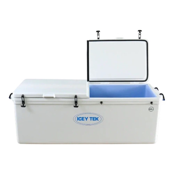 Long Ice Box Split Lids 260 Litre White