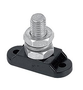 Single Black Insulated Battery Stud - 10mm