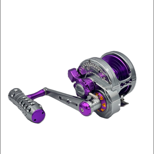 Monster Game Hg Pe8 Turbo Lever Drag Jigging Reel Titanium / Purple 