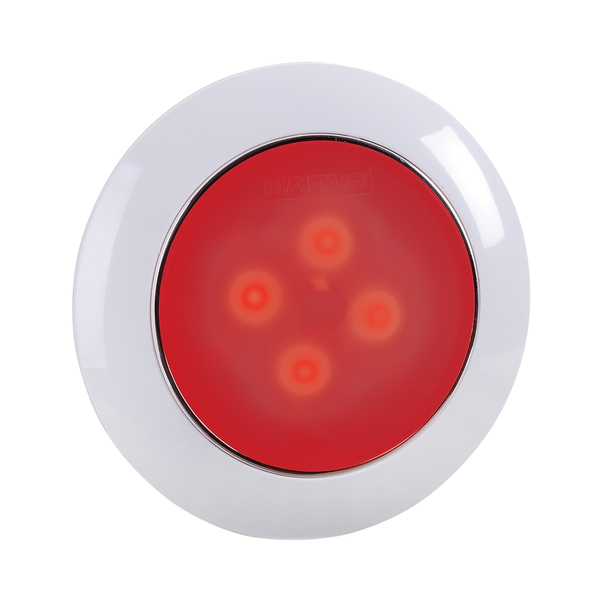 12V 75Mm Saturn Dual Colour Led Red/White Lamp - White Housing