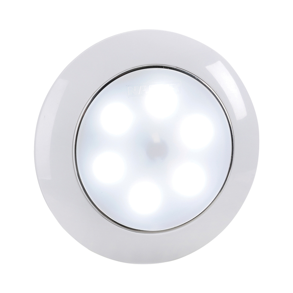 12V 75Mm Saturn Dual Colour Led Red/White Lamp - White Housing
