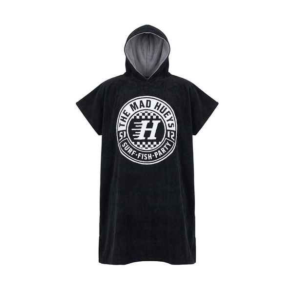 Checker Hueys Hooded Towel Black