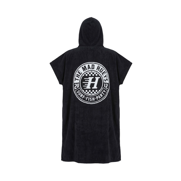 Checker Hueys Hooded Towel Black